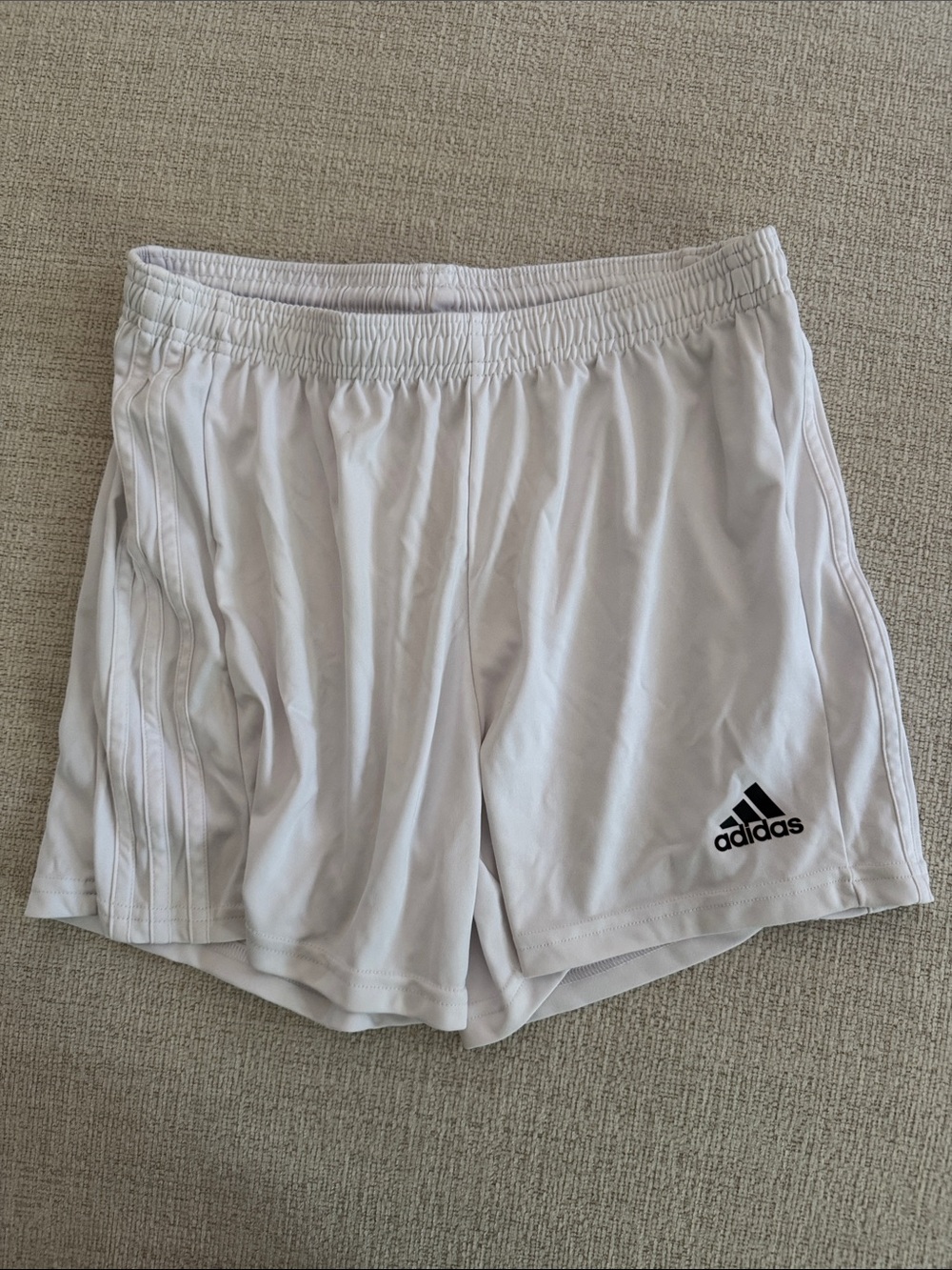 adidas Women's White Athletic Shorts with Black Logo